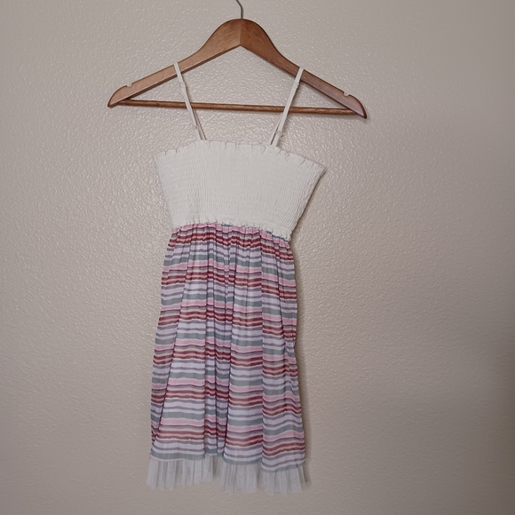 Rachael & Chloe Kids Big Girl's  White Multicolored Striped Dress Size 8 - Picture 8 of 11